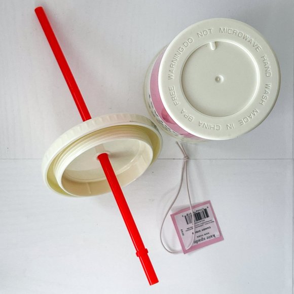 Kate Spade New York Tumbler w/Lid & Straw - Eat Cake For Breakfast - Pink NEW - Picture 9 of 9